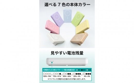 【多摩電子工業株式会社】急速充電対応モバイルバッテリー 10000mAh MagSafe対応 ワイヤレス充電器【カラー選択可】