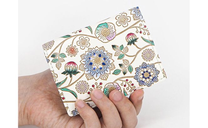 【文庫屋大関】箱まち小銭入れ　ダリア＜コバルトブルー＞【皮革工芸品】