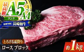 ロース ブロック肉 長崎和牛 1kg / A4 A5 ぶろっく肉 赤身 国産 和牛 牛肉 / 南島原市 / 肉のくまもと屋株式会社[SHD056]