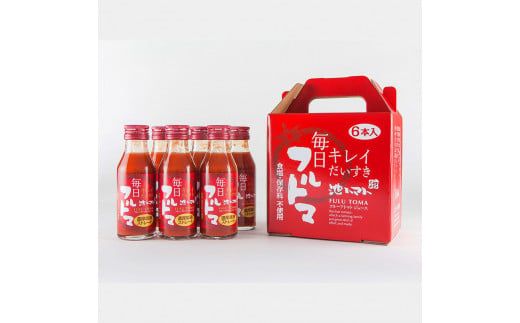 【6回定期便】食塩・砂糖・化学調味料・保存料不使用 トマトジュース  毎日フルトマ（レッド）100ml×6本 箱入/ トマト 1本に約5個分のフルーツトマト  糖度8度以上 定期コース 6回【池トマト】[BQAG033]