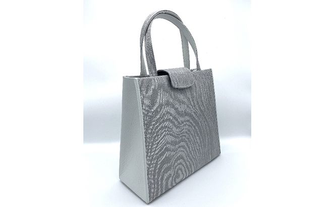 珠陽工芸トートバッグ　牛革コンビ白木目紋様　鞄 カバン レディース 東京 工芸品 自立型 牛革 ファッション 洋装 和装 雑貨