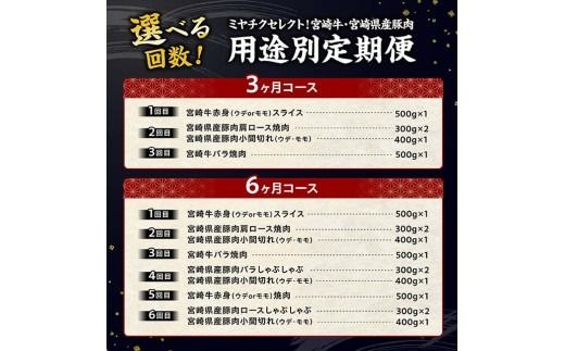 ※選べる定期便回数・セット内容※ ミヤチクセレクト！宮崎牛・宮崎県産豚肉定期便 【 肉 宮崎牛 牛肉 豚肉 小分け パック こま切れ スライス 詰め合わせ 送料無料 】 [B00628t3 B00628t6 B00629t3 B00629t6]