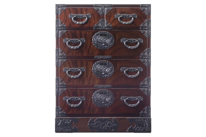 仙台箪笥 五ツ抽箪笥 拭き漆塗り (申込書返送後、1ヶ月～6ヶ月程度でお届け)|06_kyk-040301