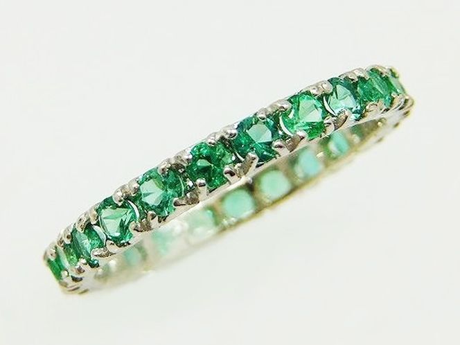 エメラルド フルエタニティ リング K10WG/K10YG/K10PG (12518) 指輪 リング エメラルド ホワイトゴールド イエローゴールド ピンクゴールド フルエタニティ リング ジュエリー アクセサリー 山梨県 甲斐市 BR-83
