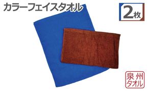 099H3517 カラーフェイスタオル 2枚セット 泉州タオル