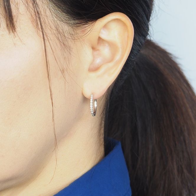 PT900 0.30ct ダイヤモンド フープピアス FP-000332 SWBT023-pt