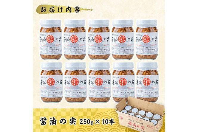 a756 醤油の実(2.5kg・250g×10本)【岩下醸造】国産 姶良市産 もろみ 諸味 ご飯のお供 おかず 大豆 発酵食品 常温 常温保存