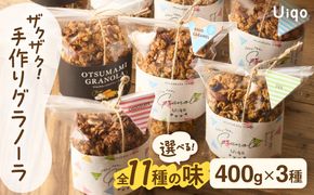 ザクザク!手作りグラノーラ 400g×3種【Uiqo】_HA1121