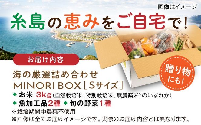 【年内発送】糸島産 魚 米 野菜 果物 厳選詰め合わせ MINORI BOX Sサイズ 糸島市 / emma.Inc / 米 魚 野菜 詰め合わせ[AOP019]