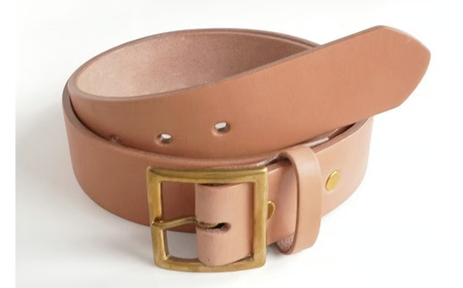 E STREET LEATHER グレージングベンズ 4cm幅 極厚レザーベルト ナチュラル 【star008-01】