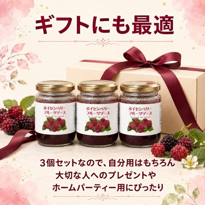 小豆島で獲れた女性に嬉しい効果がたっぷり！ボイセンベリーソース3個セット フルーツソース ボイセンベリー セット ギフト 贈り物