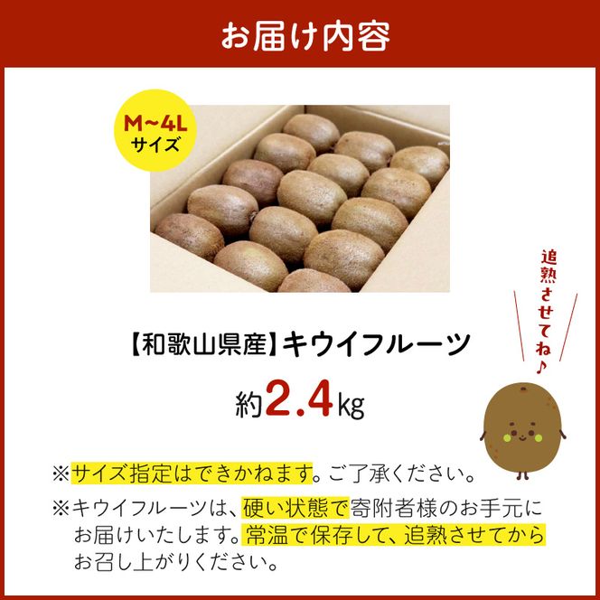 【2027年1月下旬から順次発送】和歌山産　キウイフルーツ　M～4Lサイズ　約2.4kg　秀品 _BL6176
