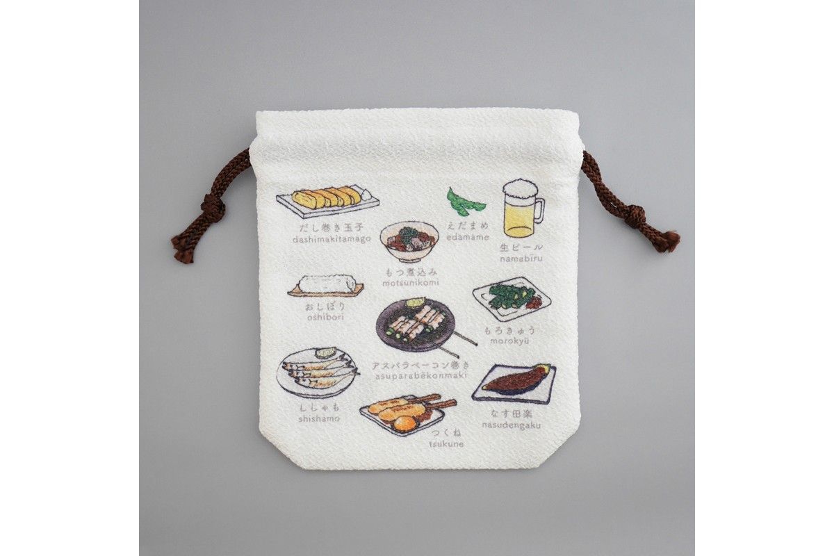 丹後ちりめん にほんご巾着「izakaya(居酒屋)」 サイズ:約13.5cm×17.5cm 選べる 種類 ふるさと納税 雑貨 巾着 丹後ちりめん 丹後 京都 DZ00029-02