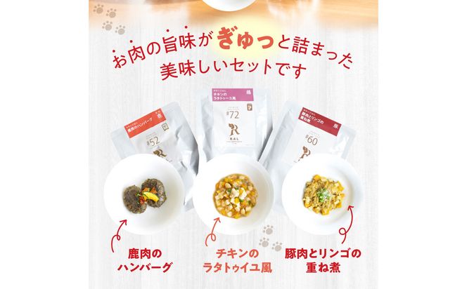 【R15005】ドッグフード 無添加 お肉ごはん3点セット 【犬の手作りごはん】