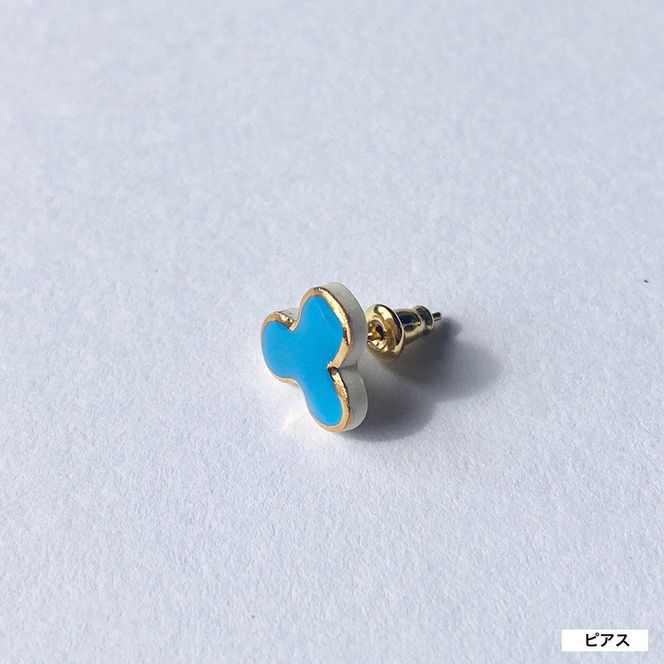 茅ヶ崎市 湘南 陶磁器 ピアス 上品 かわいい レディース ギフト プレゼント 誕生日 母の日 お祝い サマーギフト ゴールド 金 アート アクセサリー Artopus.SHONAN ピアス ファミリア ブルー