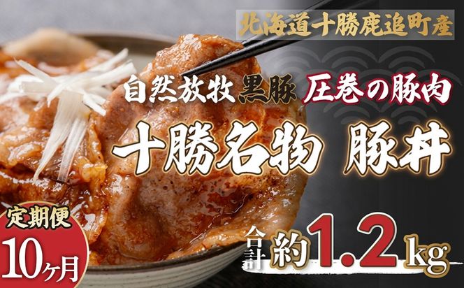 【定期10ヶ月】鹿追産 自然放牧黒豚 圧巻の豚肉 十勝名物 豚丼 SKN066