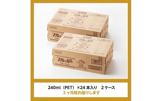 【3ヶ月定期便】サンA フルッぴーフルーツオレ(PET)240ml×48本 【 川南町 フルーツ 日向夏 キウイ ドリンク 定期便 】[D03002t3]