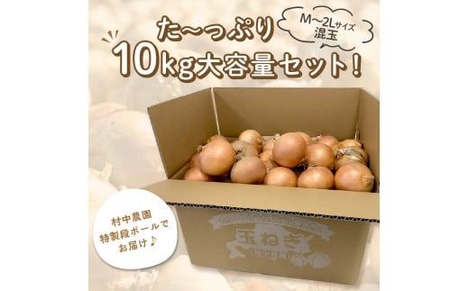 【予約：2024年9月中旬から順次発送】農家直送 村中さんちの玉ねぎ 10kg混玉 M～2Lサイズ ( タマネギ たまねぎ 玉葱 野菜 北海道産 詰合せ 10kg ふるさと納税 )【095-0021】