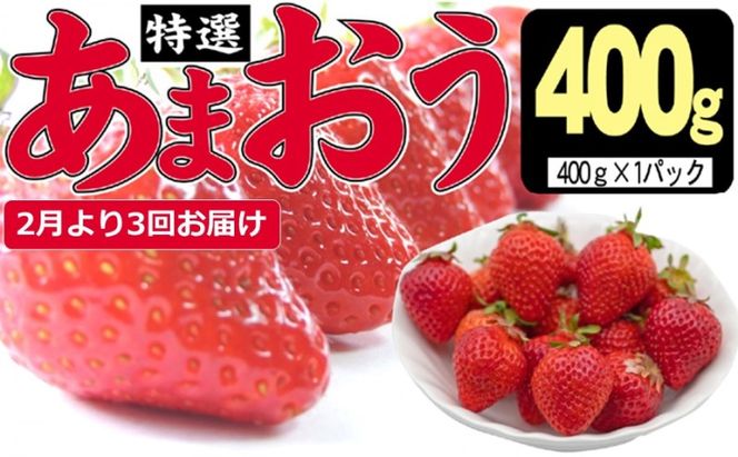定期便 3ヶ月 いちご あまおう 400g 特選 あまおう 2027年2月より発送 イチゴ 苺 フルーツ 果物 デザート 3回 お楽しみ ※配送不可：離島 