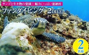 サンゴと生き物の楽園！魅力いっぱい恩納村ファンダイビング（2DIVE）2名様