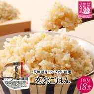 【最短翌日発送】 パックライス コシヒカリ 玄米 160g×18食｜パックライス スピード 茨城県 行方市(HE-6)