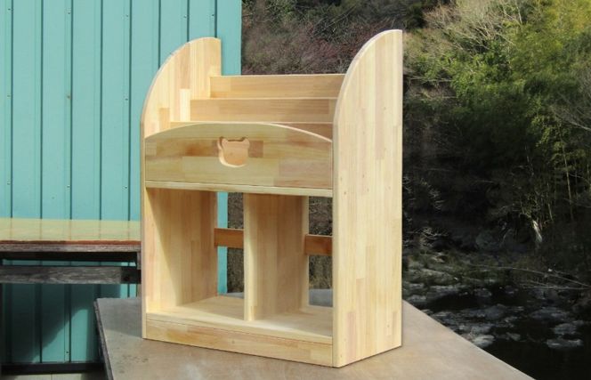 099H3549 手作り木製 ちょっとスリムな絵本棚 幅60cm