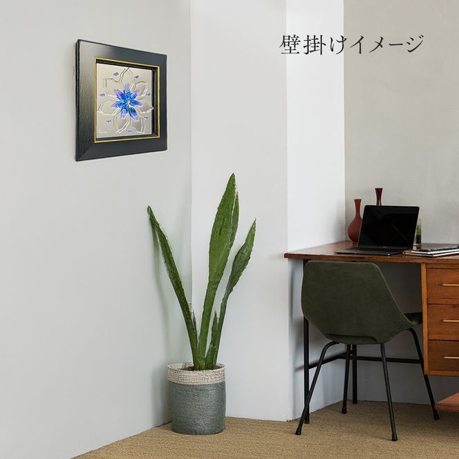 【壁飾り】インテリア　ガラスアート　花ゆめ風G