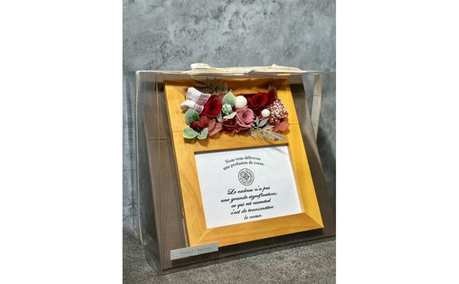 ブリザードフラワーのフォトフレーム（木製スタンドタイプ)【レッド】 322032_GC003VC04