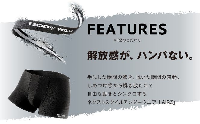 BODYWILD AIRZ ボクサーパンツ M 3枚組 ブラック2枚 ネイビー1枚 ファッション 服 下着 グンゼ