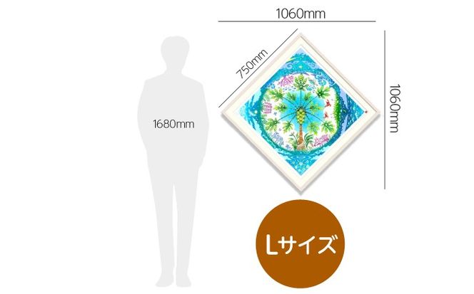 ［琉球イラストレーション］ 与儀勝之 『パパイヤの園 / The Garden of Papaya』 額装Lサイズ インテリア 雑貨 アート おしゃれ おすすめ 沖縄市 / yogima office[BCAI005]