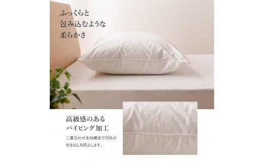【甲州羽毛ふとん】ダウンまくら大判(1個)　ピローケース付(1枚) 枕 ふとん 布団 寝具 寝具 まくら 枕  ピロケース付き 枕 ふとん 掛けふとん 敷ふとん