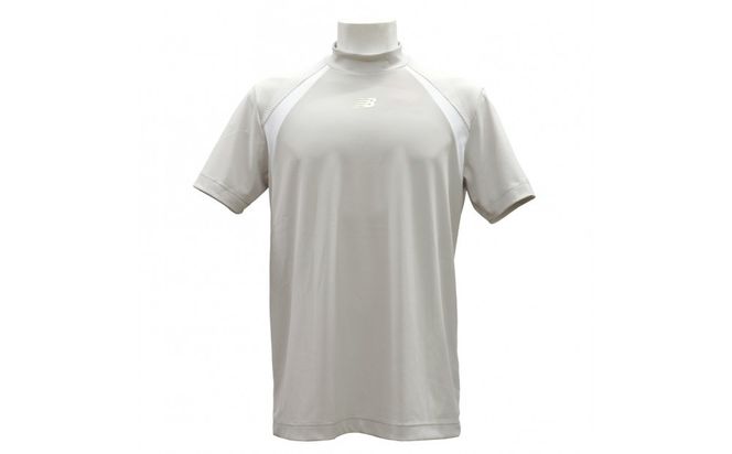 【Mサイズ】ニューバランスゴルフ ウェア 半袖 モックネックシャツ メンズ UVカット グレー 012-6166002 172111_DM003VC01