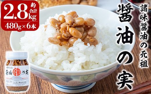 a757 醤油の実(約2.8kg・480g×6本)【岩下醸造】国産 姶良市産 もろみ 諸味 ご飯のお供 おかず 大豆 発酵食品 常温 常温保存 