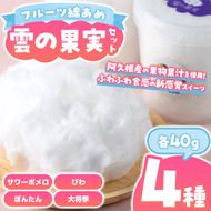 フルーツ綿あめ「雲の果実」アソートセット(約40g×4種・Dセット) 国産 阿久根産 わたあめ 綿飴 果汁 果物 サワーポメロ びわ ぼんたん 大将季 おやつ スイーツ 【松永青果】akn053-49