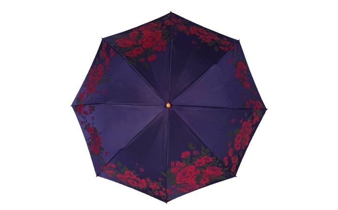 CB048【槙田商店】晴雨兼用折りたたみ傘　絵おり　大ばら　コン