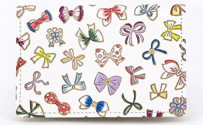 名刺入れ パスカードホルダー プチリボン 文庫屋大関 カードケース パスケース カード 名刺 収納 ケース 名刺ケース 本革 牛革 革 皮革 スリム コンパクト 工芸品 工芸 雑貨 おしゃれ レディース 日本製 東京