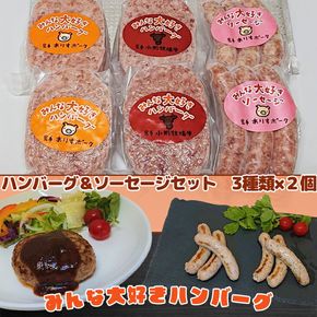 みんな大好き  ハンバーグ  （ビーフ・ポーク）& ソーセージ セット【1335】