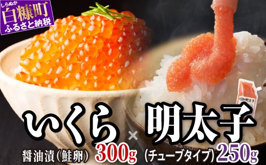 醤油漬鮭いくら 300g(100g×3パック) ×ほぐし明太子 (キャップ付きチューブタイプ) 250gのセット ふるさと納税 いくら イクラ 鮭いくら 鮭イクラ 鮭 秋鮭 完熟卵 たらこ 海鮮 ごはんのお供 白米 海鮮食品 魚卵 魚