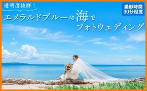 透明度抜群！エメラルドブルーの海でフォトウェディングチケット 沖縄 おきなわ フォト 前撮り 花嫁 記念日 ウェディング ウエディング 結婚記念日 プロポーズ 恋人 妻 お祝い 告白 写真 記念 チケット 券 国内