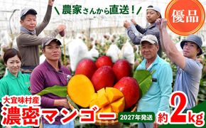 【2027年発送】濃密マンゴー《優品・約2kg》大宜味村農家さんから直送！