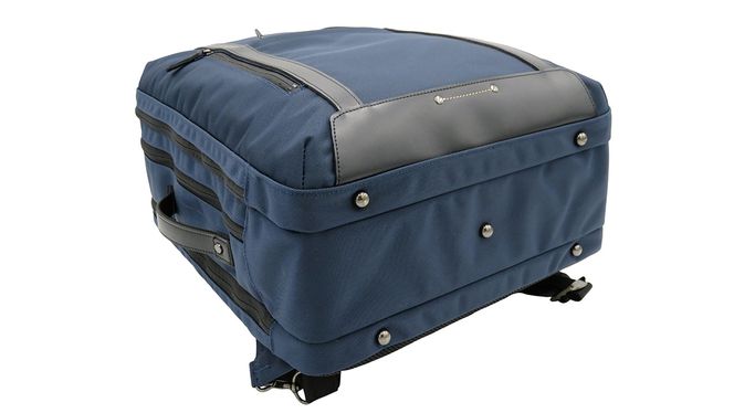 エビータワイド ビジネスリュック ネイビー ( No.5027-60 ) / リュック  豊岡 職人手作り B4サイズ対応 大容量 出張 一泊二日 3層構造 仕分け収納 底鋲 ビジネスバッグ 日本製 メンズ バッグ かばん 鞄 木和田株式会社