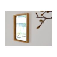 壁かけミラー［183H01］A4サイズ ミラー 鏡 w220mm×h300mm×d30mm チョコ面加工 紐付き ナラ 樹種 縦長 横長 インテリア DIY おしゃれ HOFF&Co. お取り寄せ
