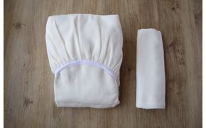 G1951 【tissu de coton/ハニカム織】泉州南部織 BED用シングルシーツ＆ピロー（WH）