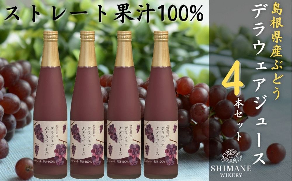 100%ぶどうジュースデラウェア4本セット 322032