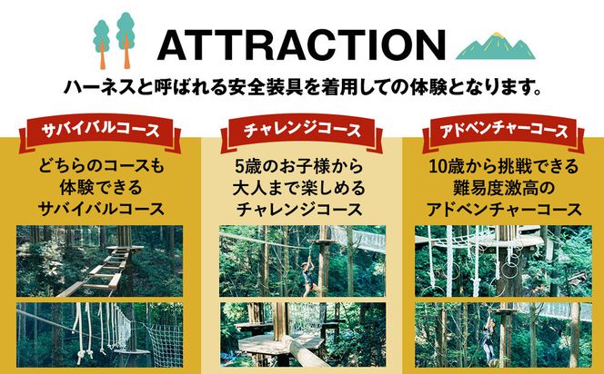 アドベンチャーガーデン能美 チャレンジコース チケット 1名様分 172111_CJ001