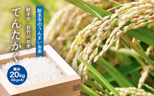 【射水市】【射水の美味しいお米】若竹のお米 R7年度産 てんたかく20kg（5kg×4）【精米】 ※離島への配送不可