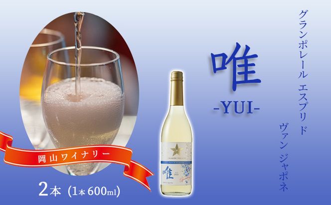 ワイン グランポレール エスプリ ド ヴァン ジャポネ 唯-YUI- 2本（1本 600ml）スパークリングワイン 中辛口 サッポロビール 岡山ワイナリー お酒 爽やかな酸味 やや辛口 飲みやすい 微発泡 
