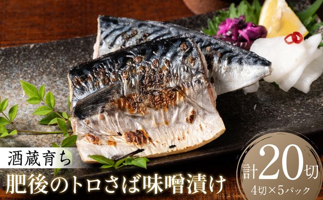 酒蔵育ち 肥後のトロさば 味噌漬け 4切入×5パック 合計20切 おかず レシピ トロサバ とろさば 赤酒 味噌漬け さば サバ 鯖 焼き魚 魚 熊本 八代市