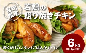 ★スピード発送!!７日～10日営業日以内に発送★宮崎県産若鶏の照り焼きチキン 小分け 6kg K16_0167