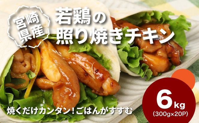 ★スピード発送!!７日～10日営業日以内に発送★宮崎県産若鶏の照り焼きチキン 小分け 6kg K16_0167